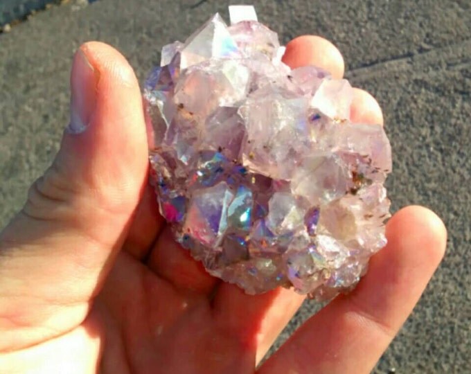 Amethyst Aura Crystal From Arkansas- 2 1/2" x 2" Healing Crystals \ Chakra \ Aura \ Healing \ Amethyst \ Aura Quartz \ Crystal \ Quartz