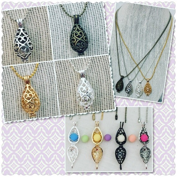 Essential Oil Clay Aroma Bead Teardrop Pendant Diffuser