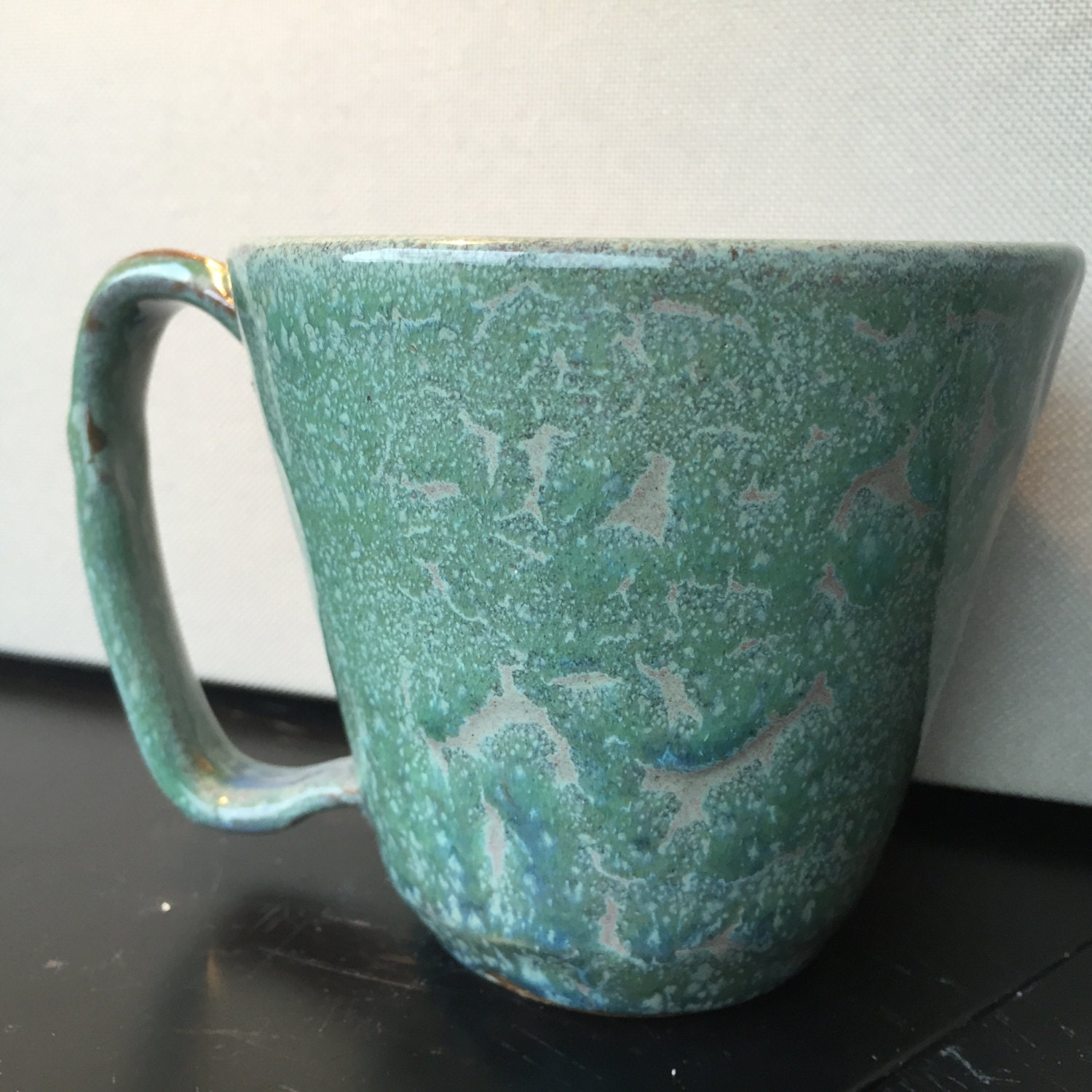 Light Green with Large Handle Coffee Cup / Mug by JAMCeramicStudio