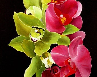 Orchids, Acrylic Painting