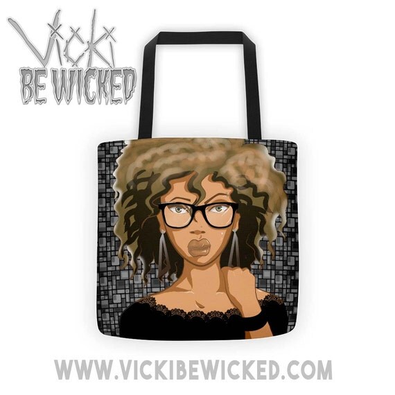 Curly Hair Afro Girl Tote Bag