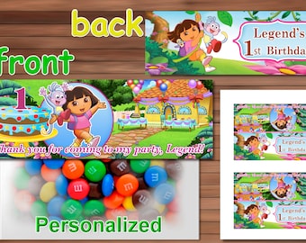 Dora the Explorer Favor Bag Toppers, Personalized Printable PDF