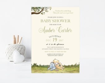 Winnie the Pooh Baby Shower Invitation - Printable Winnie the Pooh Baby Shower Invitation - Baby Shower Invitation - Winnie the Pooh 03