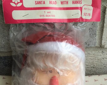Santa Head with Hands, Puppet Head and Arm Set, Doll Head, Crafting Doll Parts, Doll hands