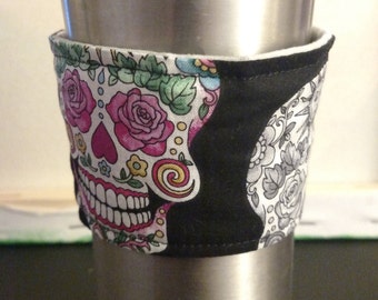 Sugar Skull Coffee Cozy