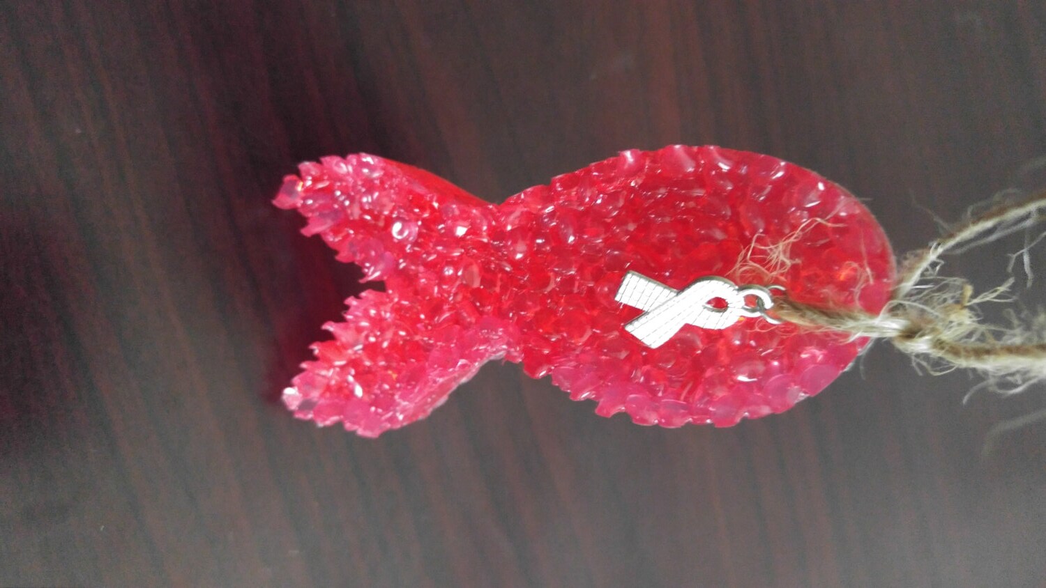 Breast Cancer Awareness Ribbon Aroma Bead Ornament Car Air