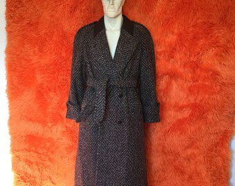 Items similar to Red / Coffee Grid classic flight tweed women coat ...