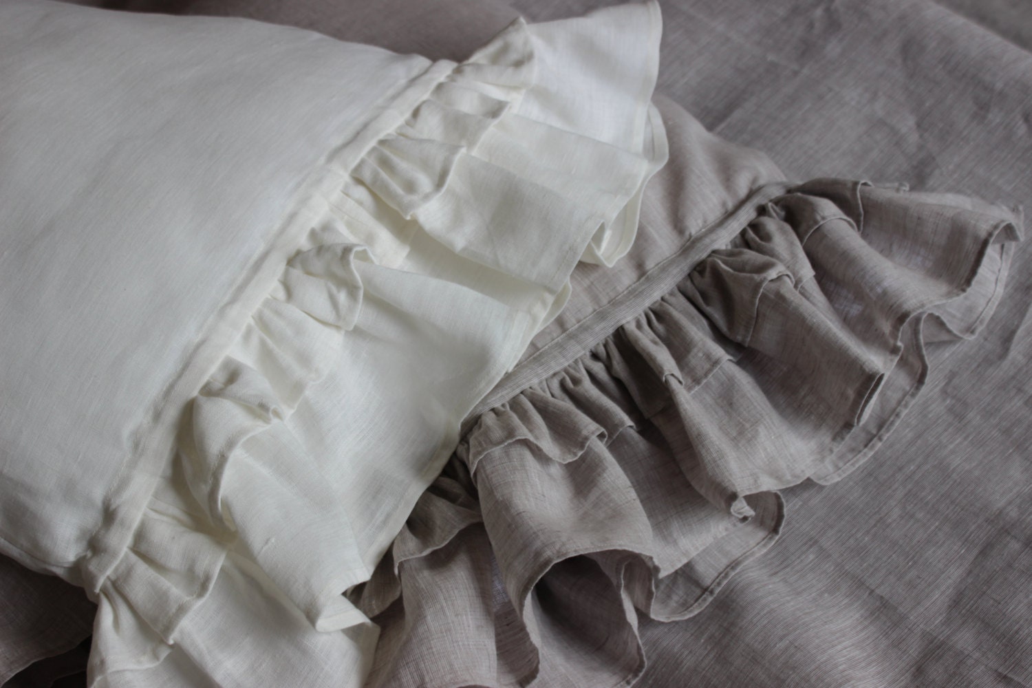 100 Frill Linen Pillow Sham Organic by on Etsy