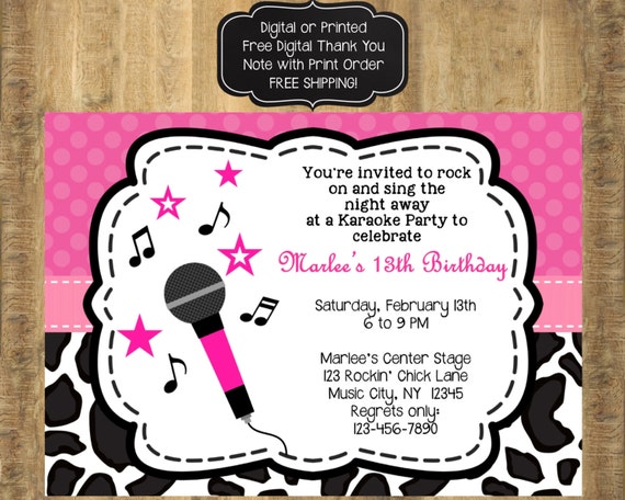 Karaoke Invitation Wording 9