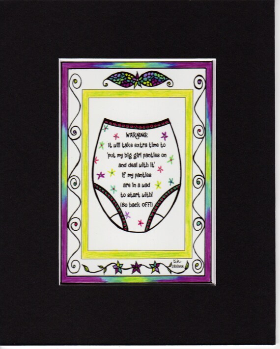 Items similar to Big Girl Panties In A Wad print (Version 1) on Etsy