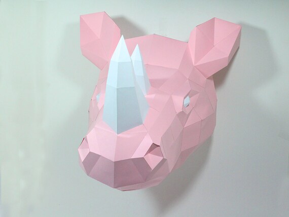 Nashorn / rhino aus papier zum basteln papercraft von papermaniacs