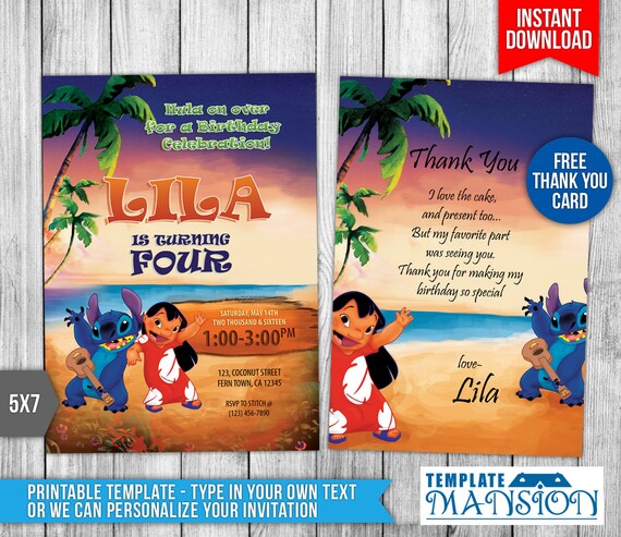 Lilo And Stitch Invitation Lilo And Stitch By Templatemansion Free Lilo And Stitch Invitation Template
