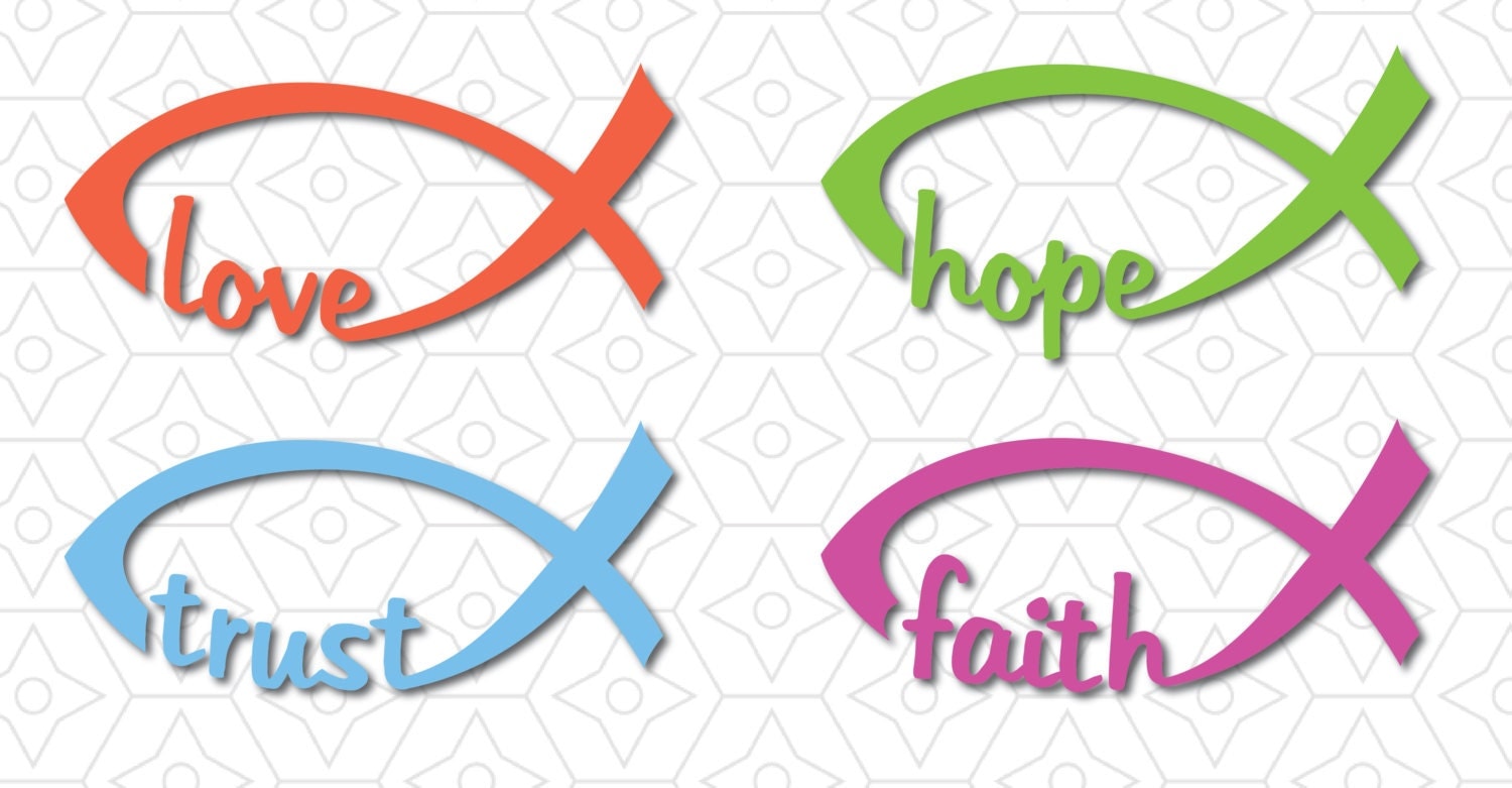 Download Christian Fish with Inlaid Words Decals SVG DXF and AI