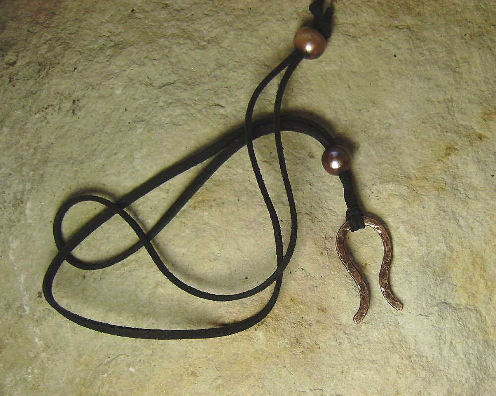 Pearly Gate Horseshoe Wicca Necklace Copper Necklace