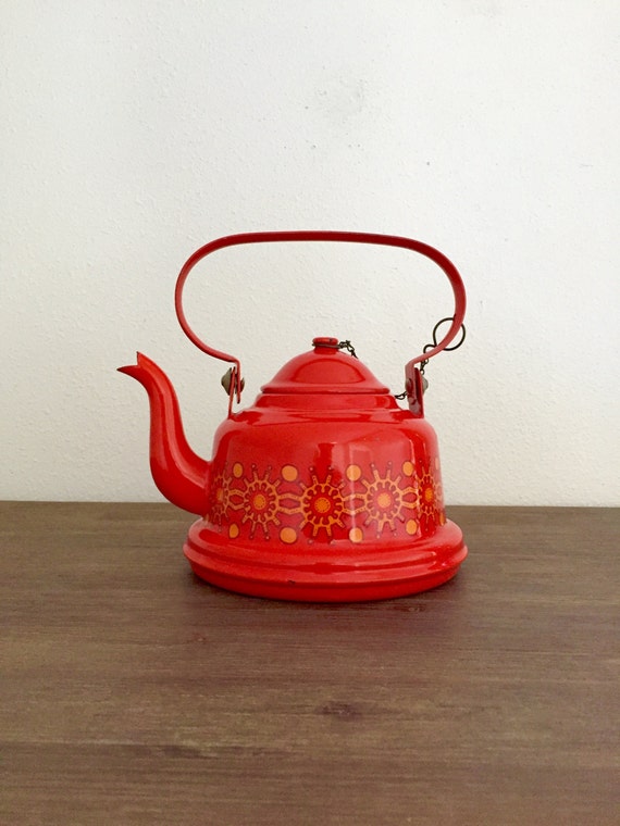 Enamel Teapot Burnt Orange Enamel Teapot Orange Enamel