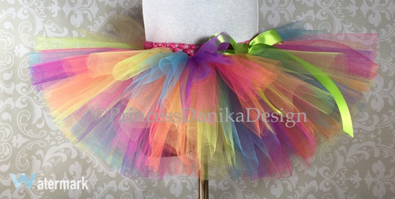 Neon Rainbow Tutu Circus Tutu Clown Tutu Color Run Tutu