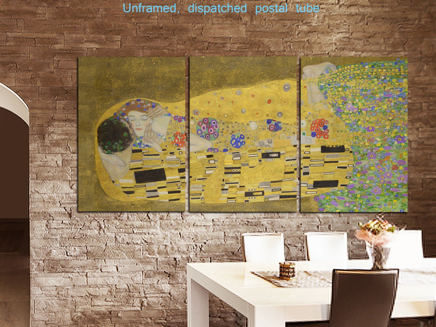 Klimt horizontal High Definition Canvas Art 3 panel The