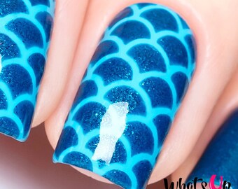 Mermaid stencils, scale stickers for nail art, nail vinyls