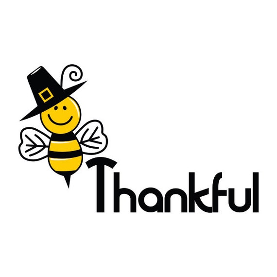 Thanksgiving Bee Thankful Cuttable Designs SVG DXF EPS use