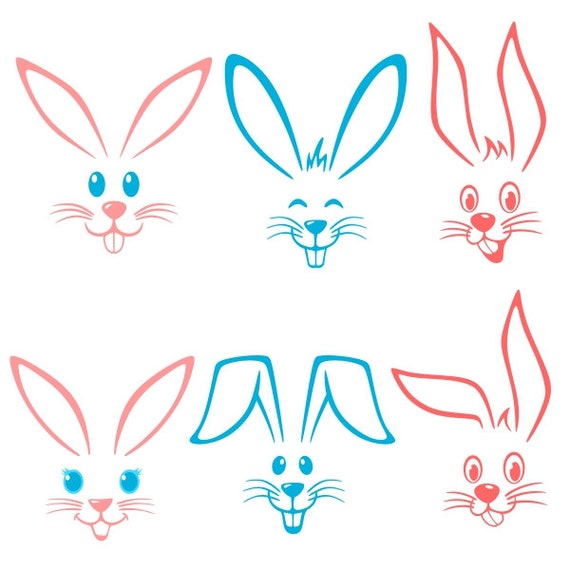 Download Easter Bunny Face Cuttable Designs SVG DXF EPS use with