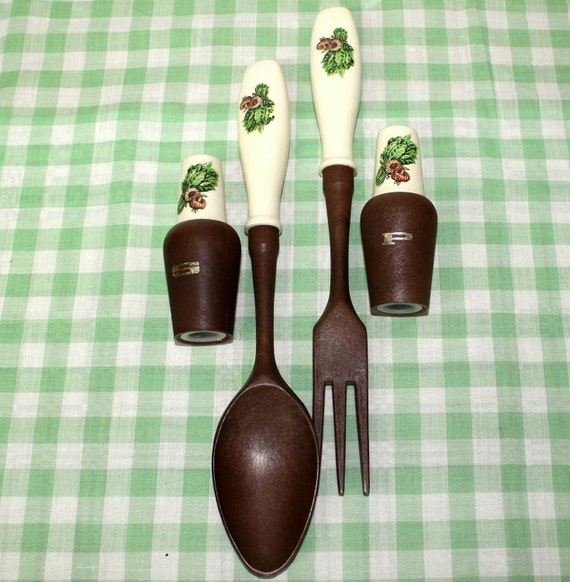 Vintage Hostess Salad Serving Set Salad Spoon by MillyCatVintage