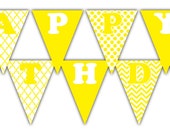 YELLOW Happy Birthday BANNER Printable | Rainbow Collection | Mix & Match Party Decorations | Instant Download | Siskale YELLOW Happy Birthday BANNER Printable | Rainbow Collection | Mix & Match Party Decorations | Instant Download | Siskale
