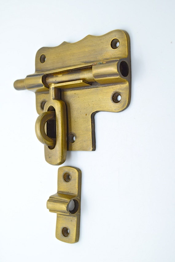 Vintage door lock . Antique brass lock. Old brass by Thefoundryman