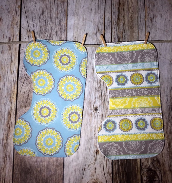 Gender Neutral Contoured Burp Cloths Set of by WaldenLaneDesigns