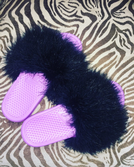 fluffy slides purple