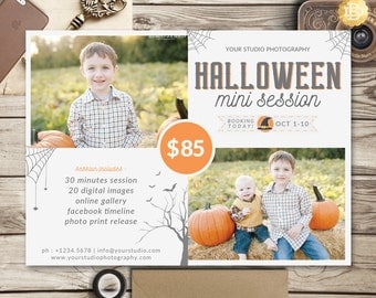 Halloween Mini Session Template, Pumpkin Patch Mini Session, Mini Session Template for Photographer - INSTANT DOWNLOAD - MS016