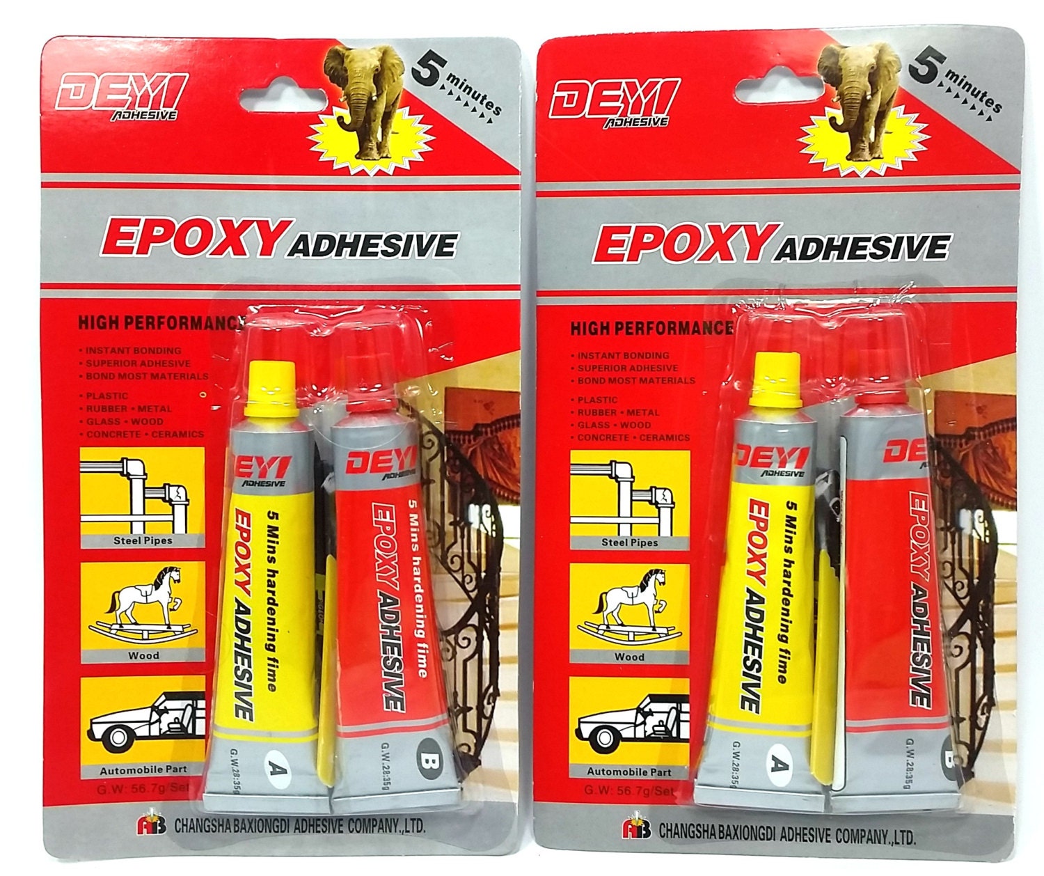 EPOXY Adhesive 5 Minutes Bond AB Glue Plastic / Rubber / Metal