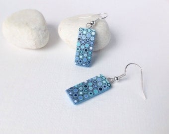 Polymer Clay Earrings, Minimalist earrings, Dangle drop earrings, Polymer clay jewelry, Geometric earrings
