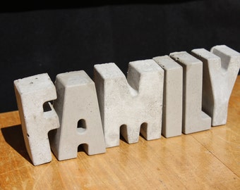 FAMILY Concrete Word Decoration