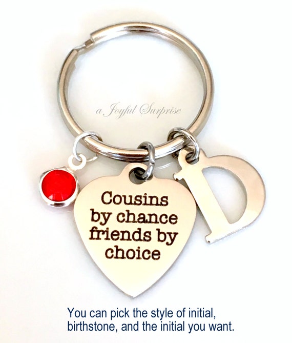 Cousins Keychain Cousin Key Chain Gift for by aJoyfulSurprise