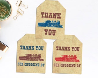 Train Favor Tags, Vintage Train Birthday, Old Fashioned Train Party, Birthday Tags, Printable, Instant Download, Old Fashioned, Boy Party