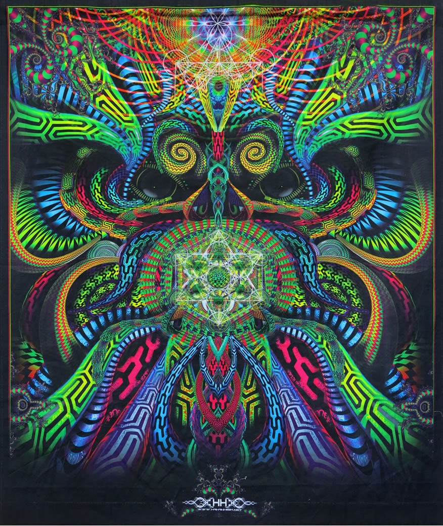 Trippy wall hanging Psychedelic tapestry 'Primordial