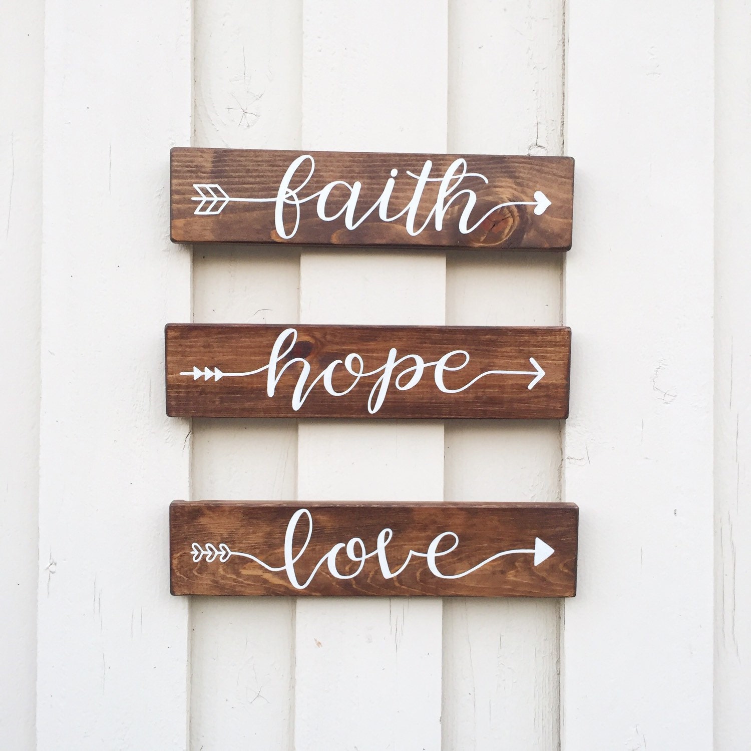 faith hope love sign family sign Hand painted and