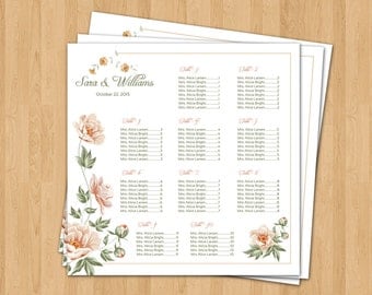 Wedding Seating Chart Poster Template | Printable Seating Plan, Seating chart Sign, Seating Board | Editable Ms word template | SC-042