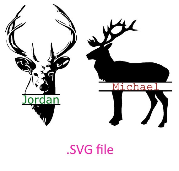 Download split monogram deer svg buck head design svg by ...