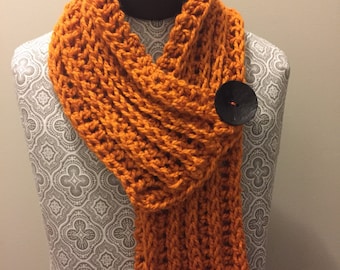 Buttoned orange scarf