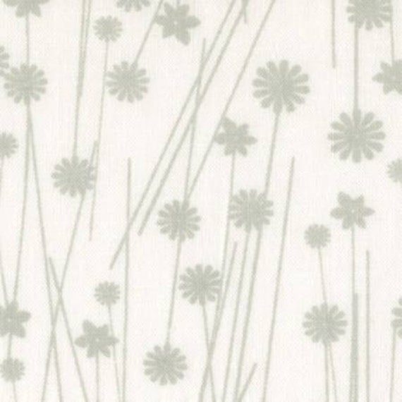 Quilt Backing Fabric Grey/White Tone on Tone Floral 108 Inch