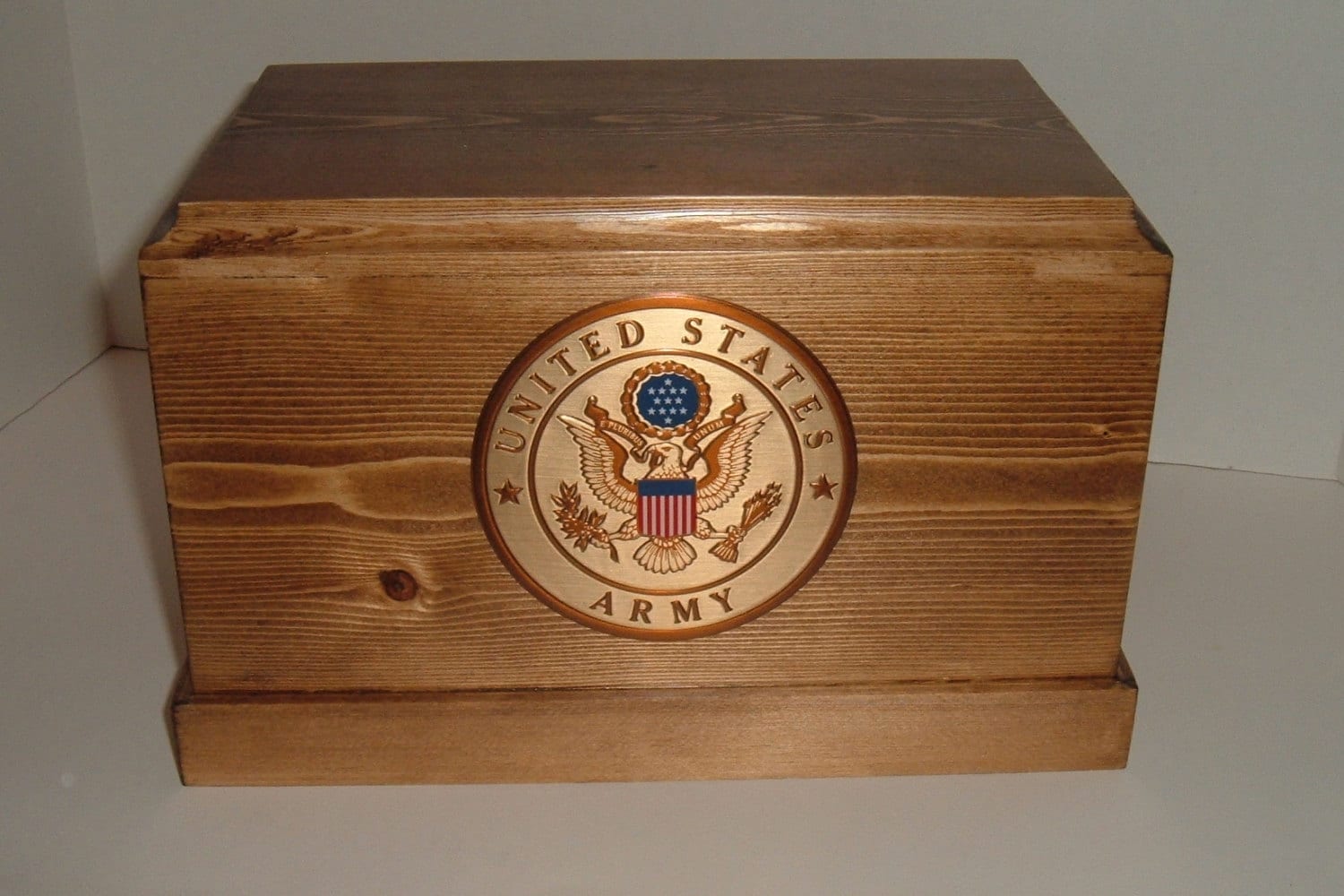 Army cremation urn wooden military urn