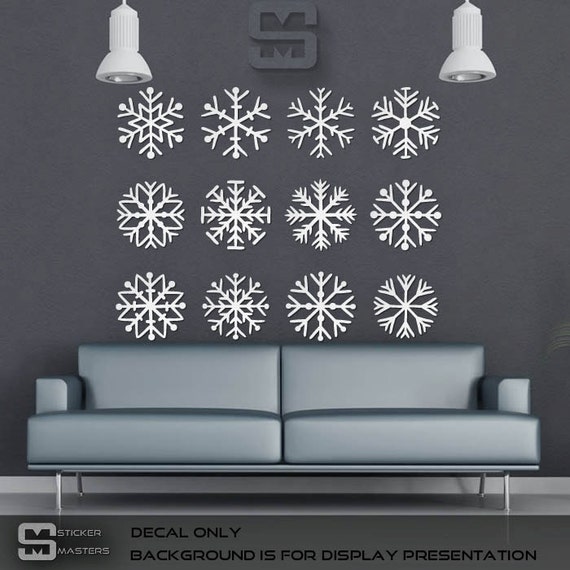 Snowflake Stickers 12 vinyl holiday decals by StickerMasters