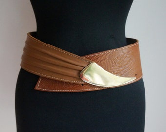 Wide leather belt | Etsy