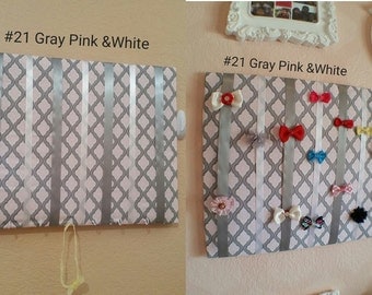 Pick Your Pattern/Hair Bow Holder & Headband Organizer/Padded Hair Bow Organizer with Hooks for Headbands/Head Band organizer