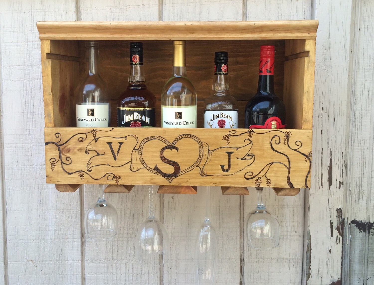 Repurposed wine rack