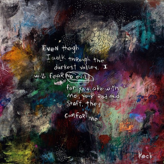 RELIGIOUS WALL ART Abstract with Scripture by ScriptureAndCrossArt