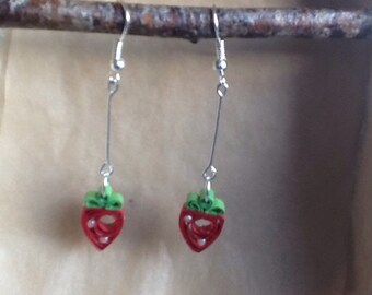 Strawberry earrings Strawberries earrings Red berries