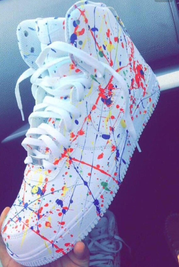 custom air force ones paint splatter
