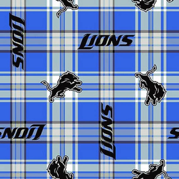 Detroit Lions Fleece Fabric NFL Style by Picotextilesdotcom